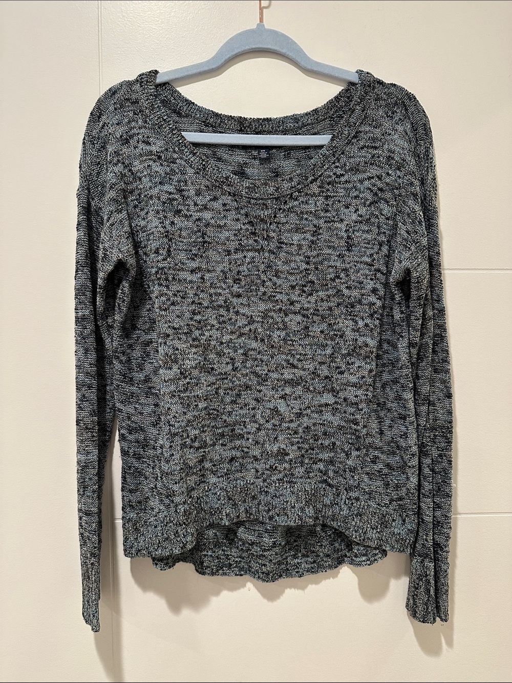 Cozy sparkly Heathered Gray Women's Knit Sweater - Long Sleeve